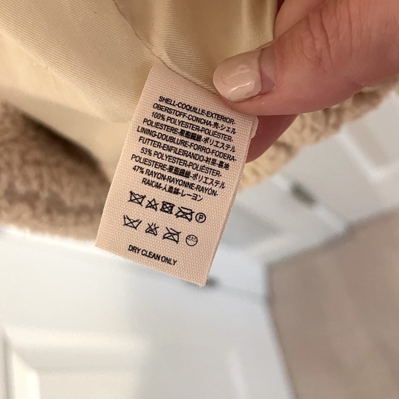 Free People Notched Teddy Pea Coat Ivory - Picture 6 of 7